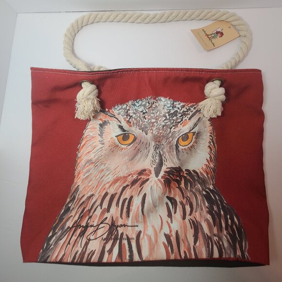 Owl Canvas Book Tote – Angie Bryan Creations – Functional Art with Style - Picture 5 of 13